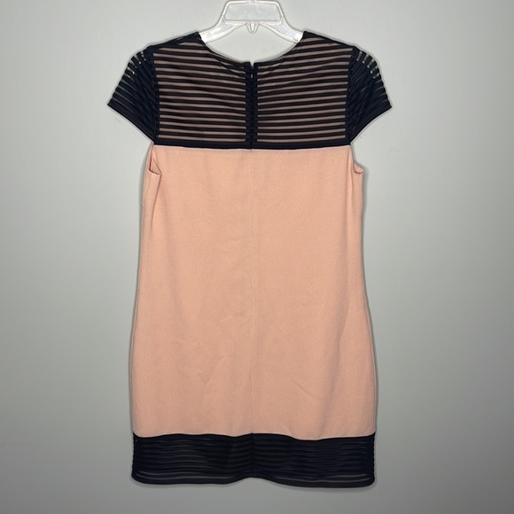 Nwt Belle by Badgley Mischka Cream Black Short Sleeve Dress Sz 14! - Picture 9 of 10